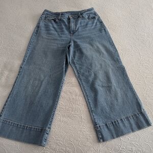 Ana jeans women's high rise wide leg crop denim size 12